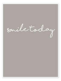 Wall art print Smile Today - Typobox