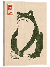 Wood print Grumpy Toad III - Matsumoto Hoji