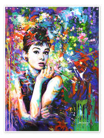 Wall art print Audrey Hepburn, Modern Portrait - Leon Devenice