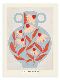 Wall art print Blue Vase of Daisies - EL BUEN LIMÓN