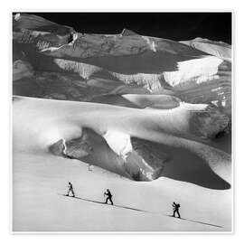 Poster Snow Hike Through the Alps - Vintage Ski Collection