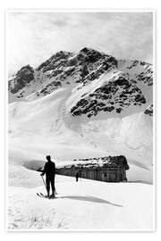 Poster At the Mountain Hut - Vintage Ski Collection