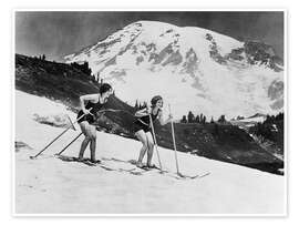 Poster Skiing in Swimsuits, 1930 - Vintage Ski Collection