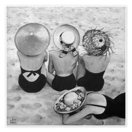 Wall art print Four Sun Hats - Sarah Morrissette