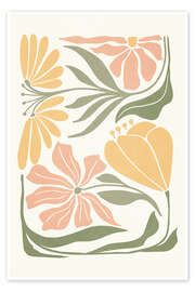 Wall art print Pastel Flowers on Beige III - Olga Telnova