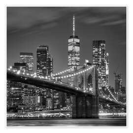 Wall art print Brooklyn Bridge black and white - Jan Christopher Becke