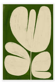 Wall art print Big Bold White Flower on Green - Marco Marella