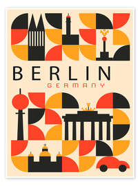 Wall art print Retro Berlin Travel - nobelart