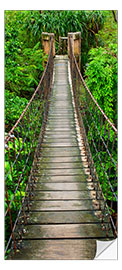 Door sticker Wooden bridge through the jungle
