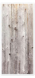 Door poster Gray wood grain