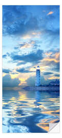 Door sticker Lighthouse in the evening