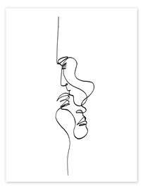 Wall art print Line Art Love - Mantika Studio