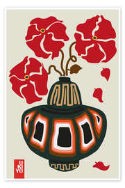 Wall art print Ukiyo Flower Vase - Frances Collett