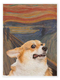 Wall art print The Scream - Corgi - Artelele