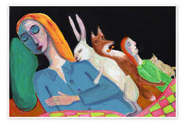 Wall art print Five in the Bed - Sharyn Bursic