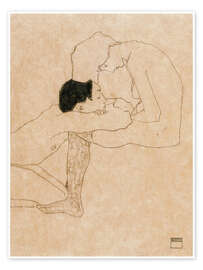 Wall art print Lovers, 1909 - Egon Schiele