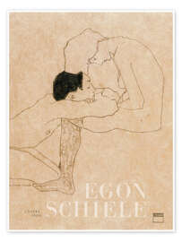 Wall art print Lovers, 1909 - Egon Schiele