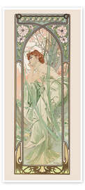 Door poster The Four Times of the Day - Evening Contemplation - Alfons Mucha