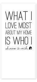 Door poster What I love most about my home - m.belle