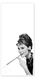 Door poster Audrey Hepburn with cigarette holder