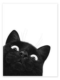Wall art print Funny Black Cat - Valeriya Korenkova