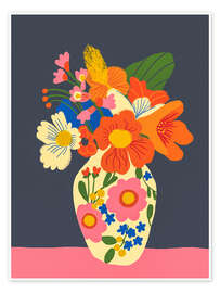 Wall art print Colorful Bouquet in a Vase - Gigi Rosado