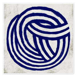 Poster Blue Knot Abstract Linework