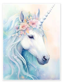 Wall art print Dreamlike Unicorn - Dolphins DreamDesign