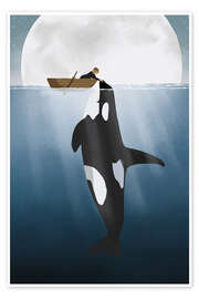 Wall art print Orca Love - bykammille