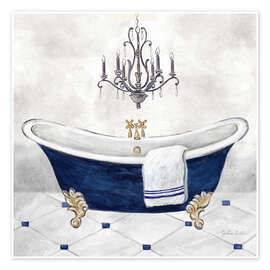 Wall art print Navy Blue Bath - Cynthia Coulter