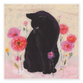 Wall art print Nina With Pink Flowers II - Lisa Audit