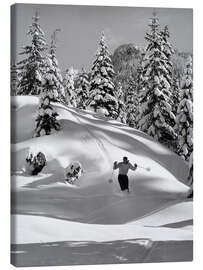 Canvas print Skier in The Snow - Vintage Ski Collection