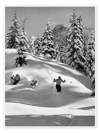Wall art print Skier in The Snow - Vintage Ski Collection