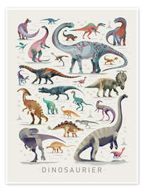 Wall art print Dinosaurs I (German) - Dieter Braun