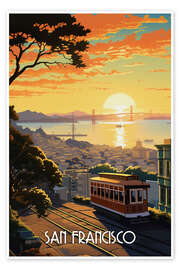 Wall art print San Francisco Travel Poster - Durro Art