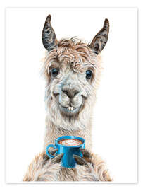 Wall art print Llama Latte - Holly Simental