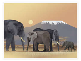 Wall art print At the Foot of Kilimanjaro - Dieter Braun