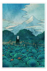 Wall art print Kaonashi - Lotus Pond Spirit - syntetyc