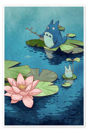 Wall art print Fishing in the Pond - syntetyc