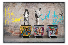 Wall art print Banksy - Life is short, chill the duck out! - Pineapple Licensing