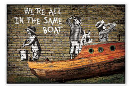 Poster Banksy - We're all in the Same Boat - Pineapple Licensing