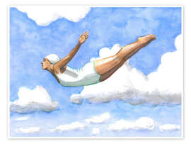 Wall art print Diver in Soft Clouds - Sarah Morrissette