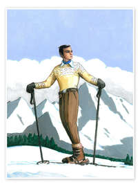 Wall art print Skier Taking a Break - Sarah Morrissette