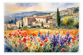 Wall art print Village in Provence - Mango Art
