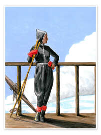 Wall art print Skier with Red Gloves - Sarah Morrissette