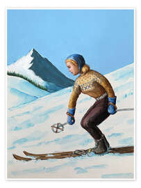 Wall art print Girl Skiing - Sarah Morrissette