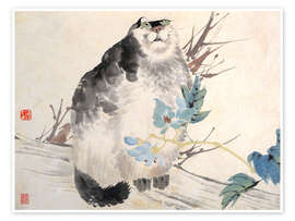 Wall art print Fat Cat by Ren Yi - Ren Yi