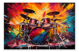 Wall art print Vibrant Drumming Abstraction - Michael artefacti