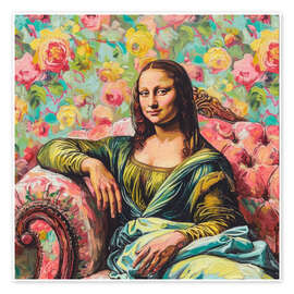 Wall art print Mona Lisa On The Sofa - DejaReve