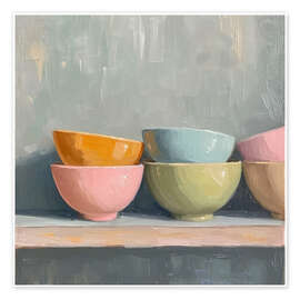 Wall art print Pastel pots - DejaReve